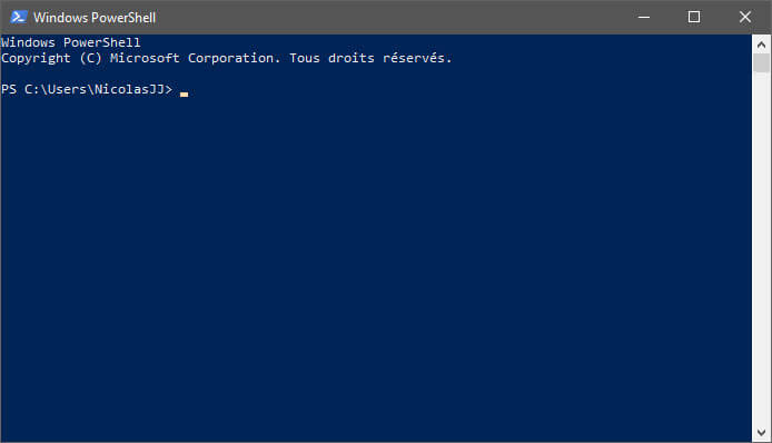 Lancement de Powershell 